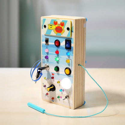 Tableau d'activité Montessori en Bois | Jouet Éducatif avec 15 Lumières LED