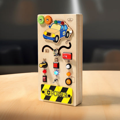 Tableau d'activité Montessori en Bois | Jouet Éducatif avec 15 Lumières LED