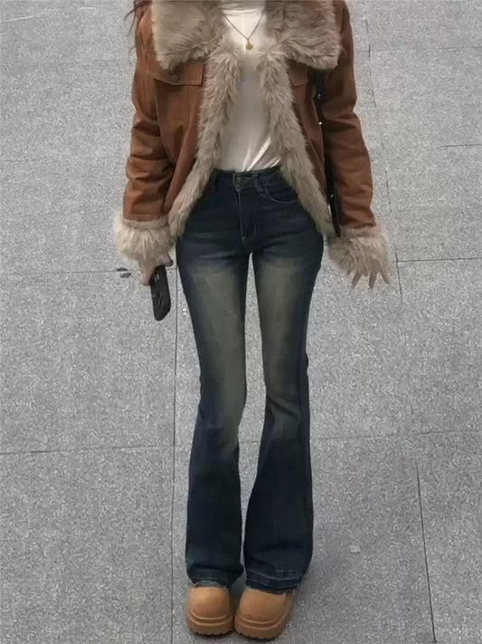 Veste en Velours Cordon pour Femme | Chaude avec Col en Fourrure Synthétique