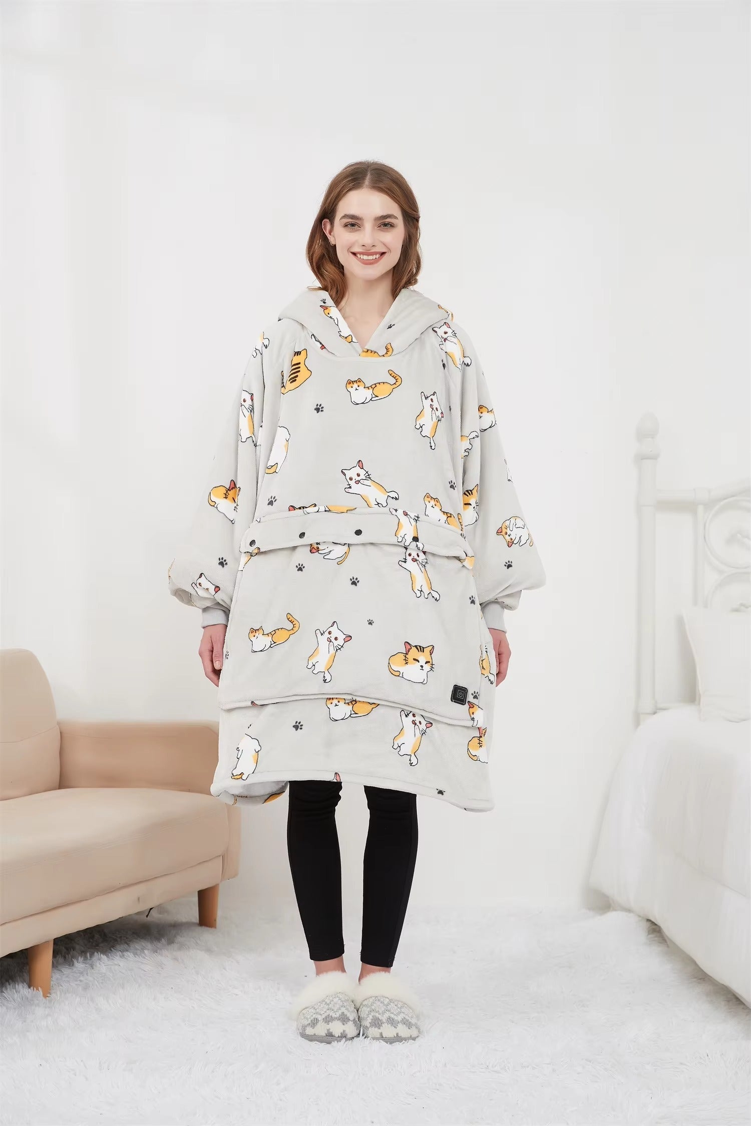 Sweat à Capuche Chauffant Oversize | Confort Douillet et Chaud en Hiver