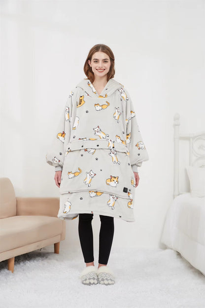 Sweat à Capuche Chauffant Oversize | Confort Douillet et Chaud en Hiver