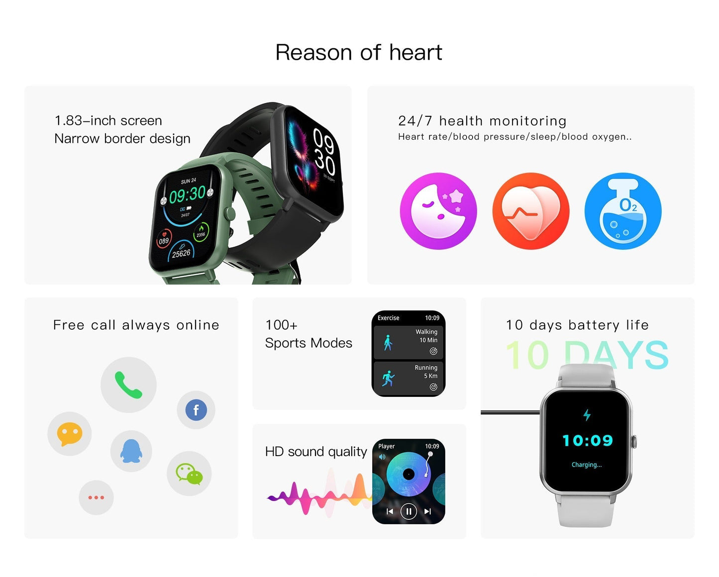 Montre de Fitness Intelligente | Suivi Sportif et Fréquence Cardiaque