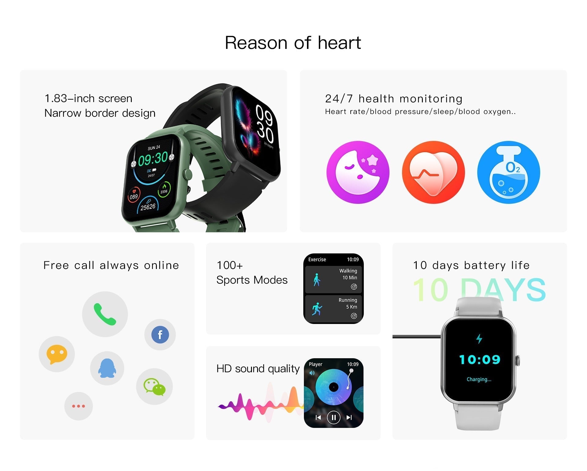 Montre de Fitness Intelligente | Suivi Sportif et Fréquence Cardiaque