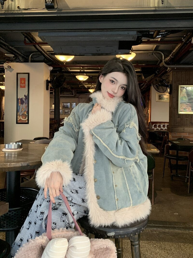 Veste en Denim Hivernale pour Femmes | Style Tendance et Confort Optimal