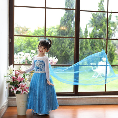 Robe de Princesse Halloween Fille | Costume Long Pailleté et Confortable