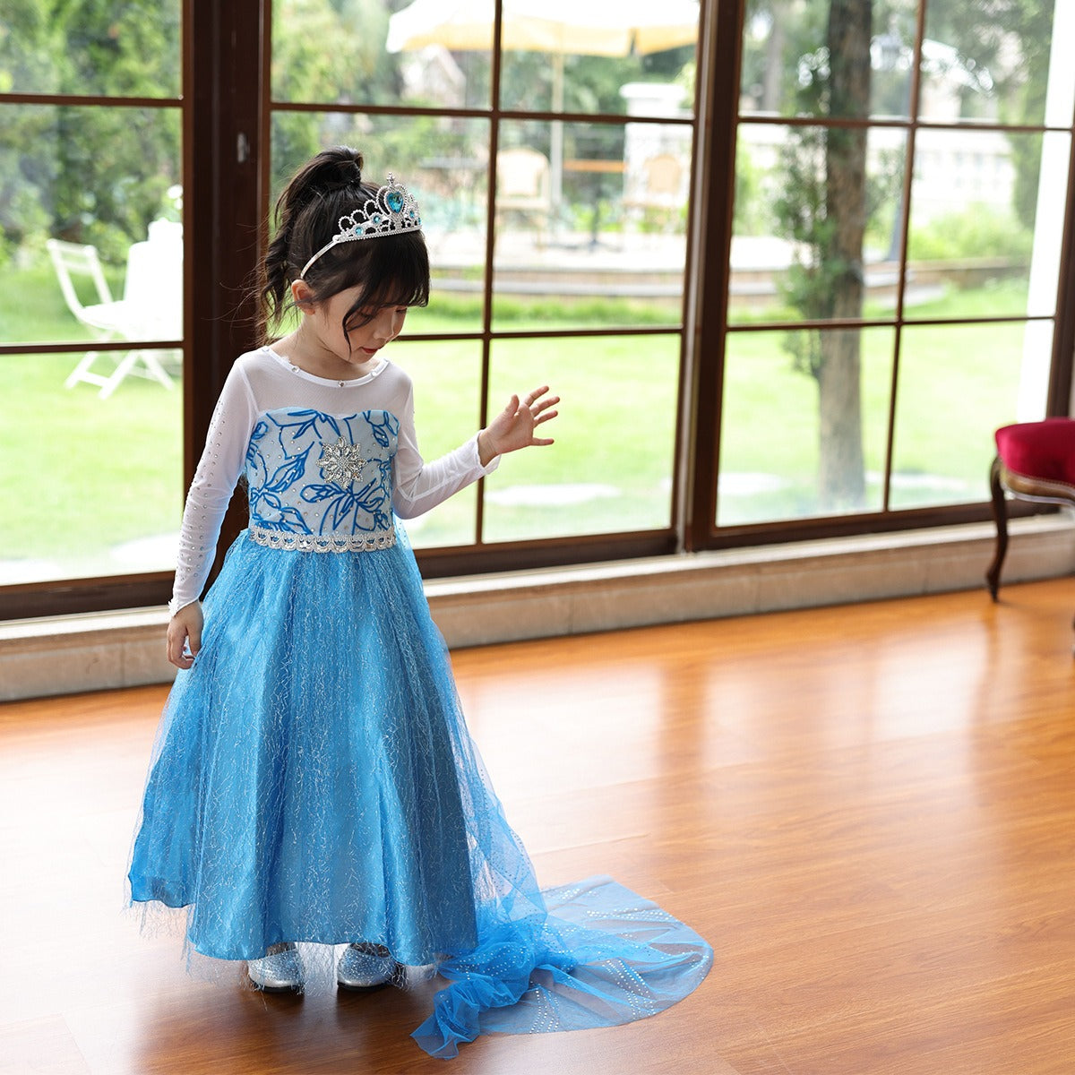 Robe de Princesse Halloween Fille | Costume Long Pailleté et Confortable