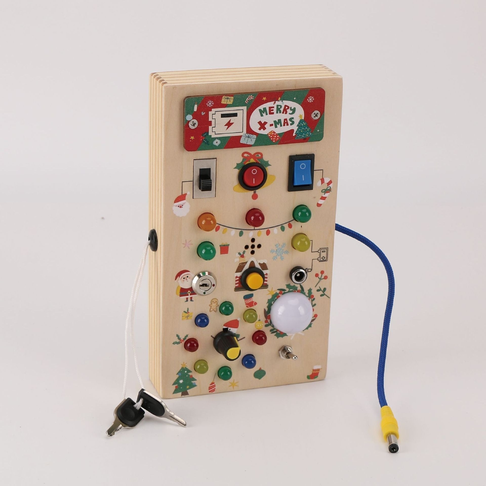 Tableau d'activité Montessori en Bois | Jouet Éducatif avec 15 Lumières LED