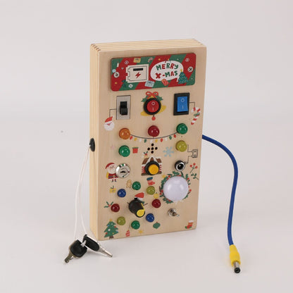 Tableau d'activité Montessori en Bois | Jouet Éducatif avec 15 Lumières LED