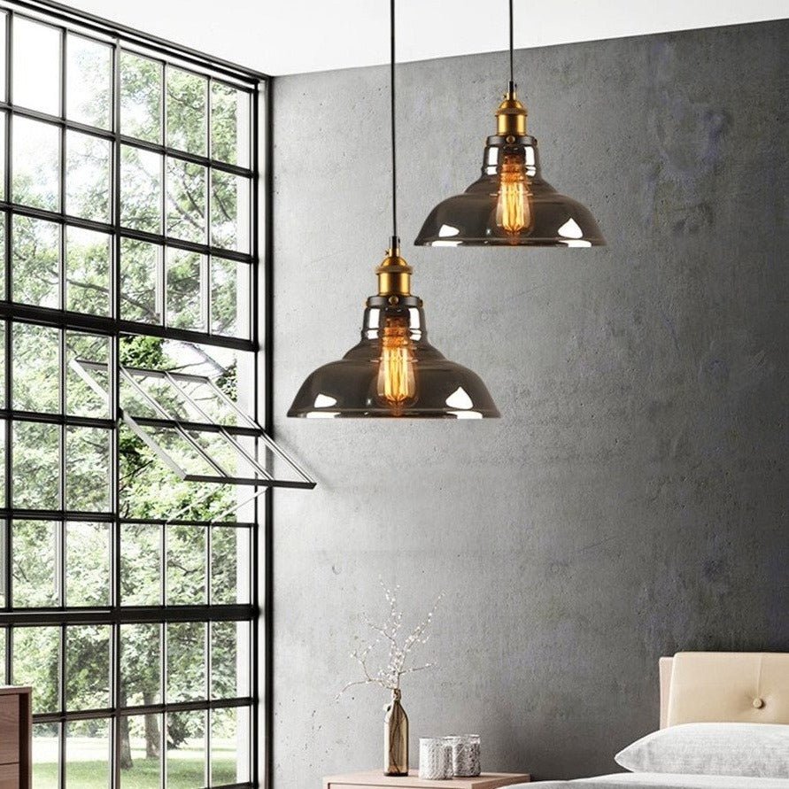 Lampe Suspendue Industrielle en Verre | Design Élégant et Minimaliste