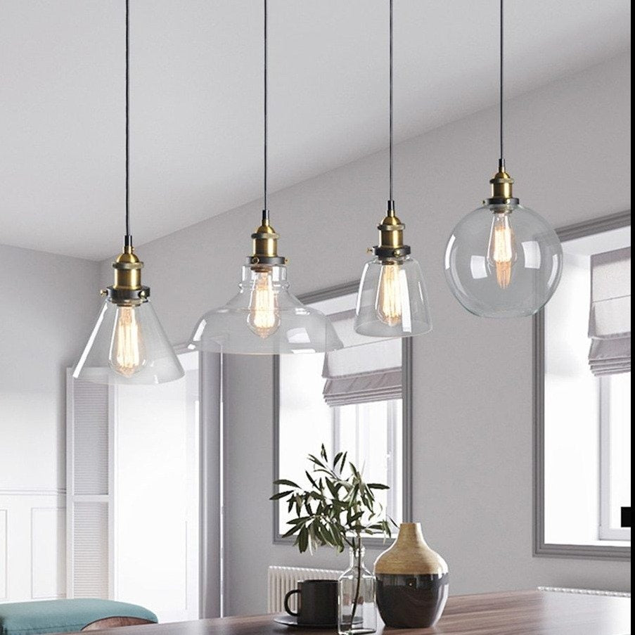 Lampe Suspendue Industrielle en Verre | Design Élégant et Minimaliste