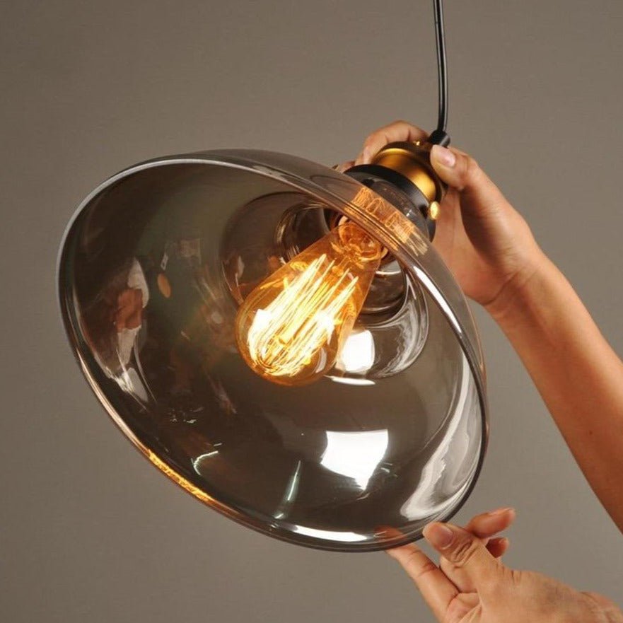 Lampe Suspendue Industrielle en Verre | Design Élégant et Minimaliste