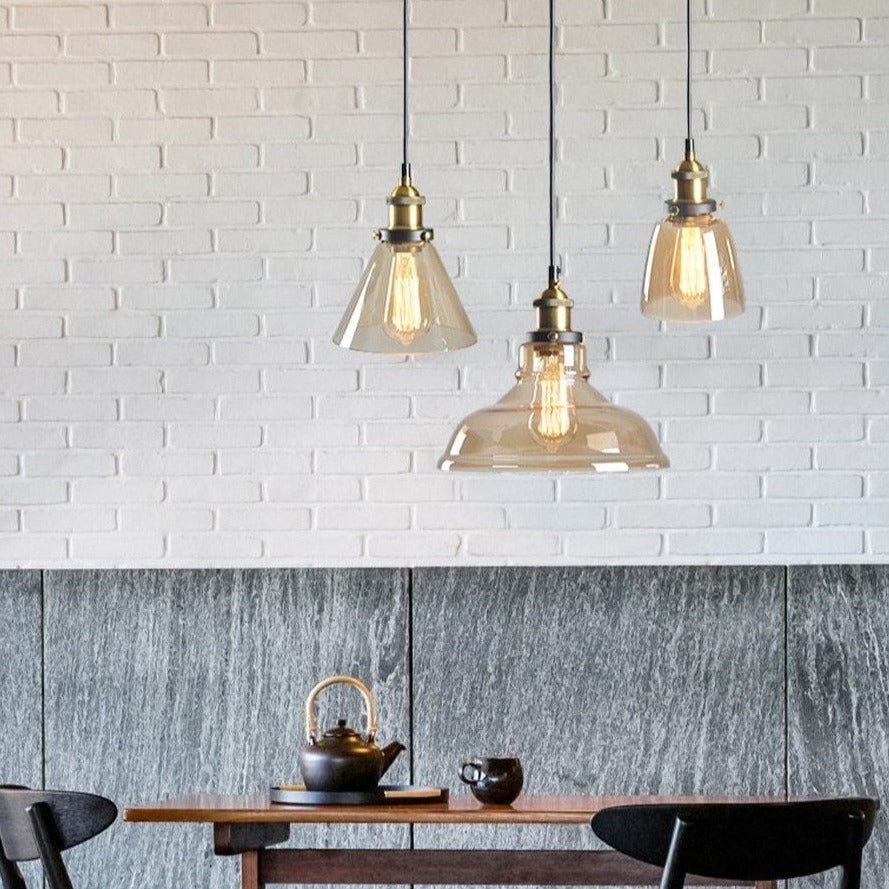 Lampe Suspendue Industrielle en Verre | Design Élégant et Minimaliste