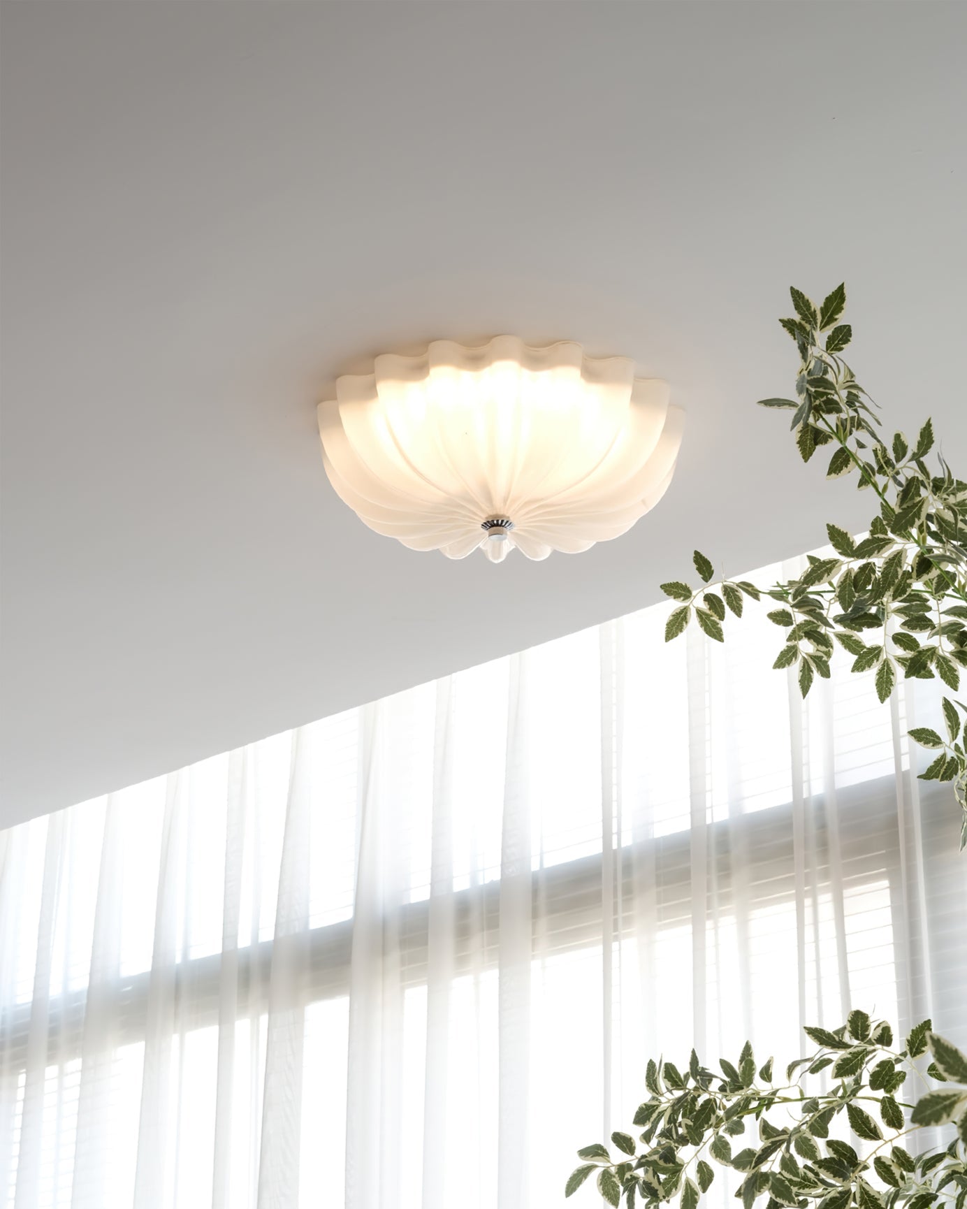 Lampe Plafonnier en Verre Pétale | Éclairage Doux et Ambiance Chaleureuse