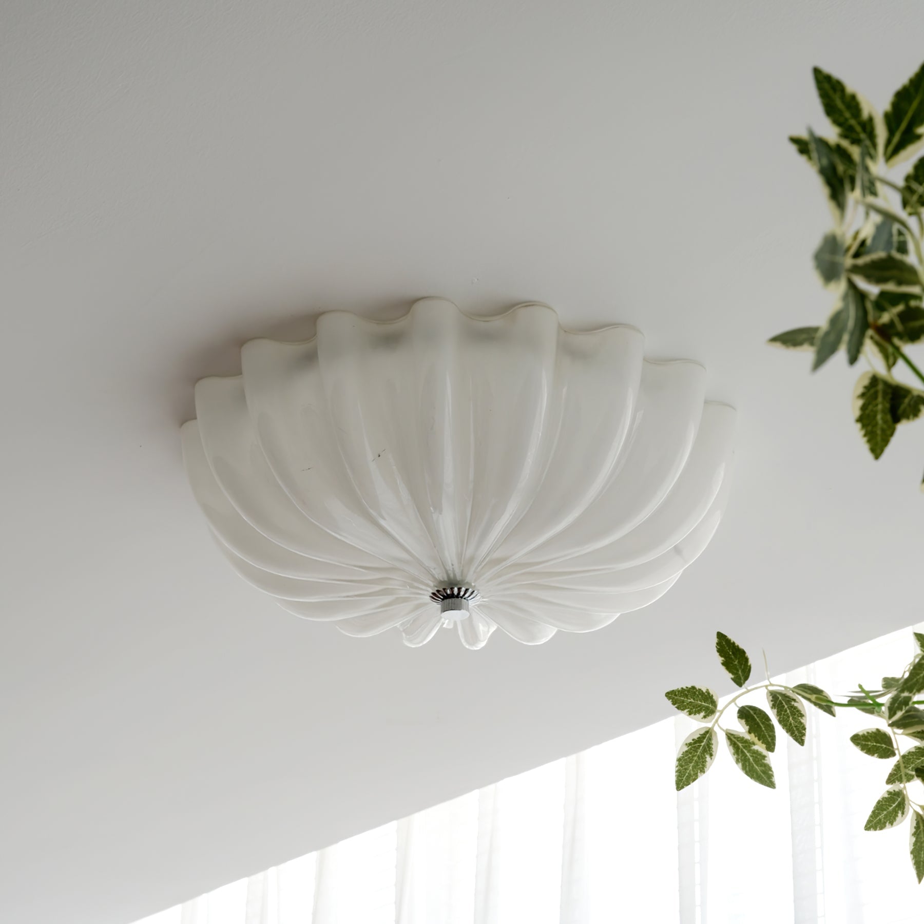 Lampe Plafonnier en Verre Pétale | Éclairage Doux et Ambiance Chaleureuse