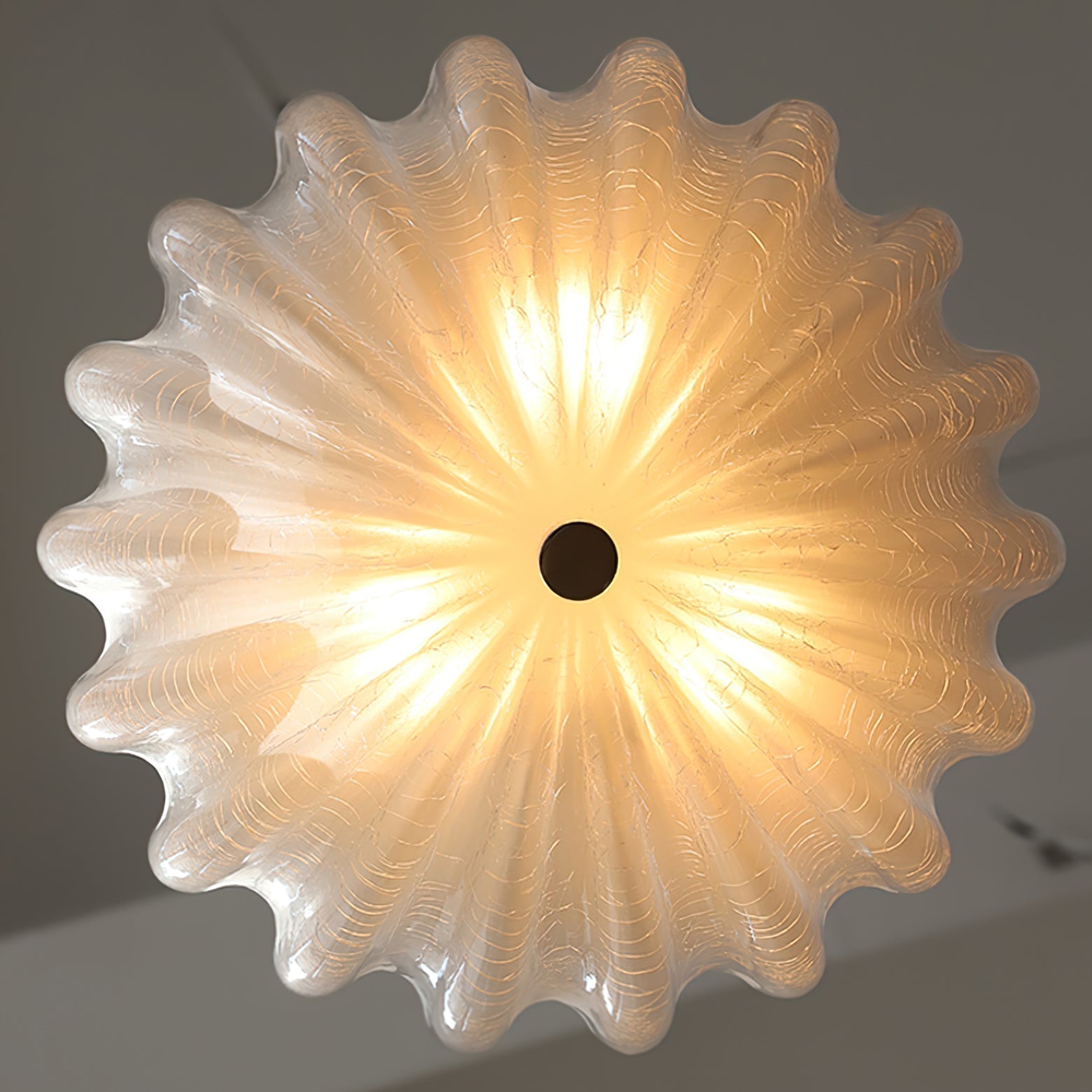 Lampe Plafonnier en Verre Pétale | Éclairage Doux et Ambiance Chaleureuse