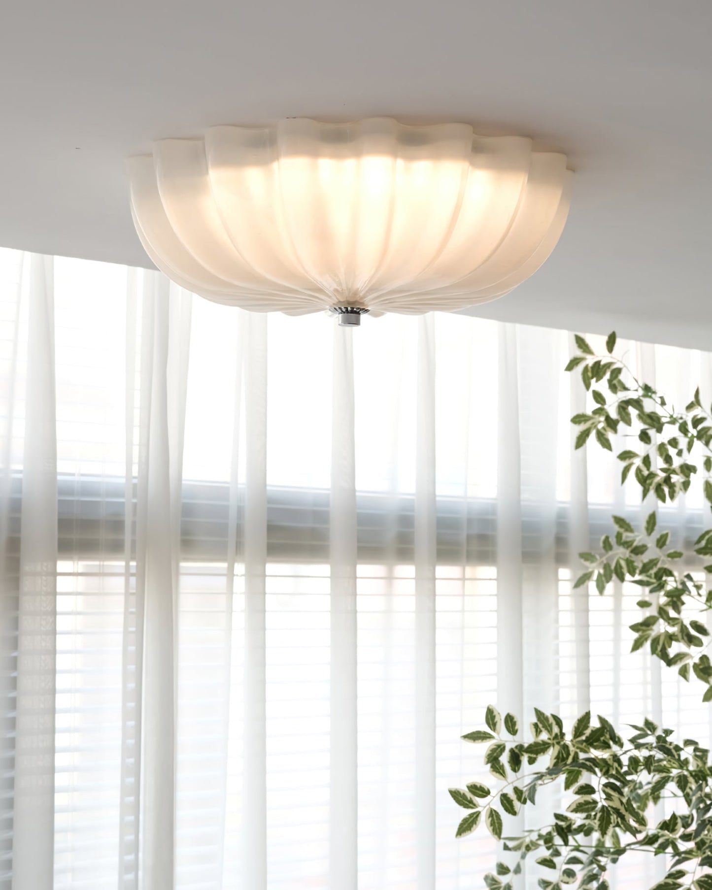 Lampe Plafonnier en Verre Pétale | Éclairage Doux et Ambiance Chaleureuse
