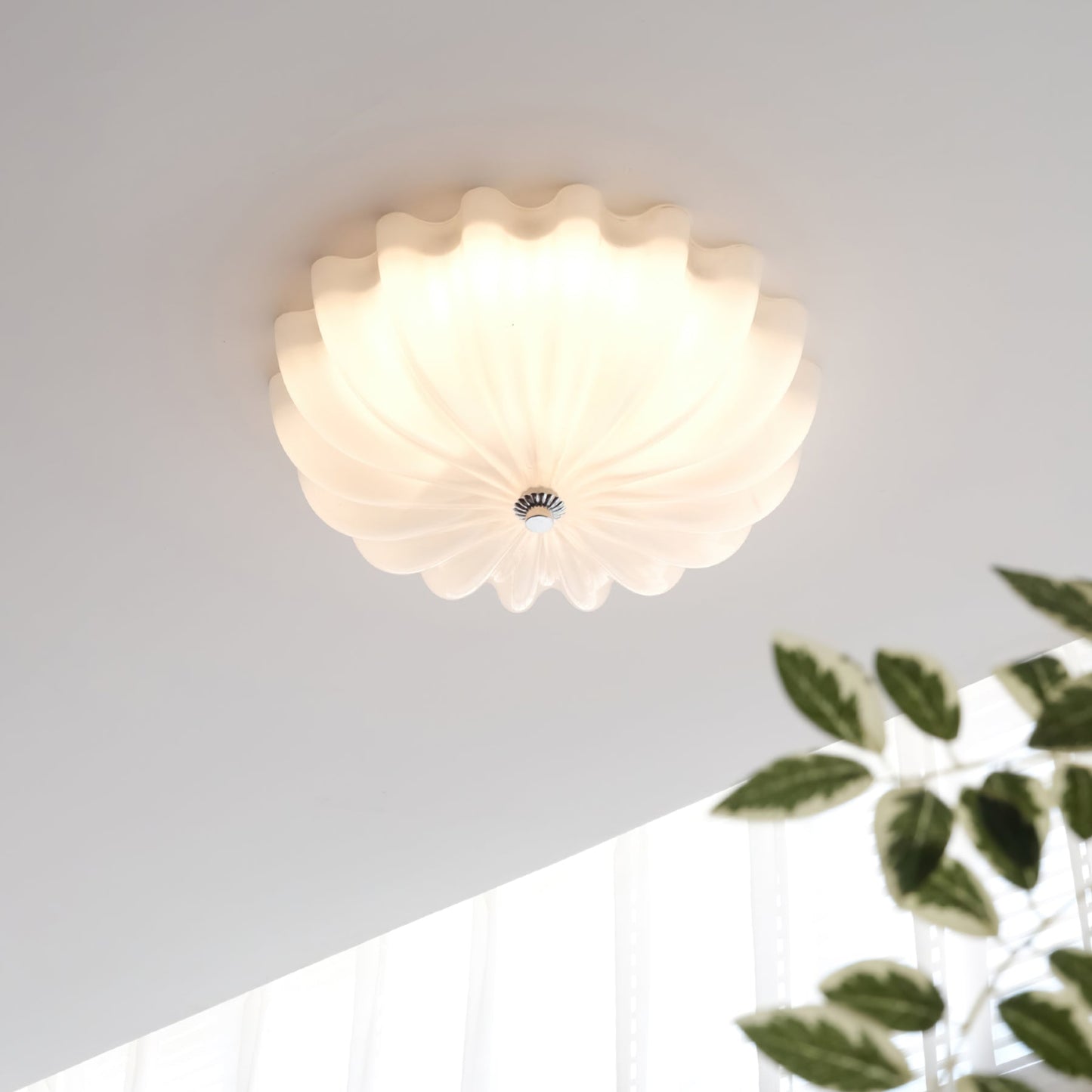 Lampe Plafonnier en Verre Pétale | Éclairage Doux et Ambiance Chaleureuse