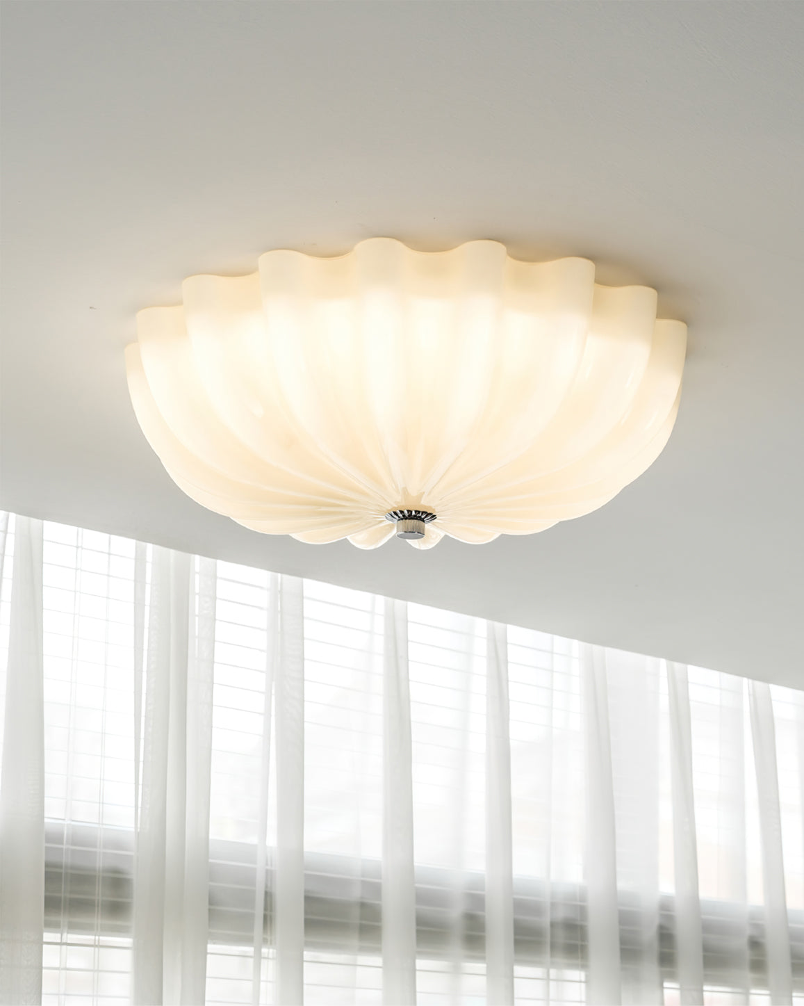 Lampe Plafonnier en Verre Pétale | Éclairage Doux et Ambiance Chaleureuse