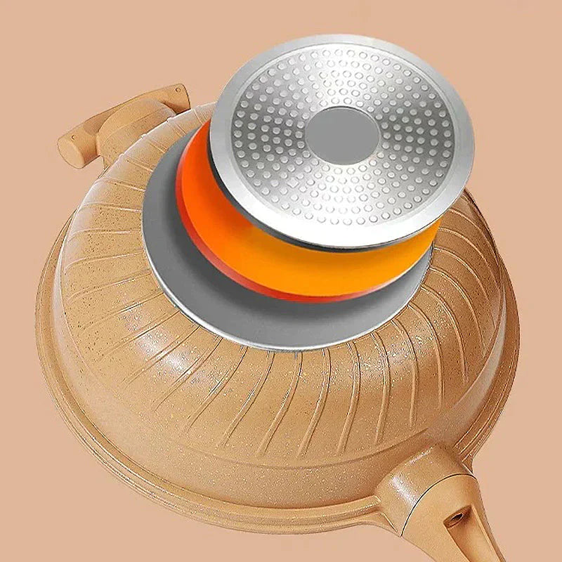 Poêle Wok Multifonctionnelle avec Revêtement Antiadhésif - CookFlex