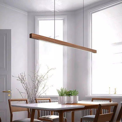 Luminaire Suspendu en Bois LED | Éclairage Élégant et Hauteur Réglable