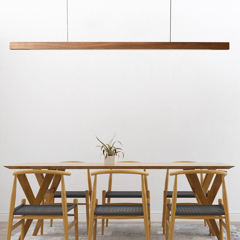 Luminaire Suspendu en Bois LED | Éclairage Élégant et Hauteur Réglable
