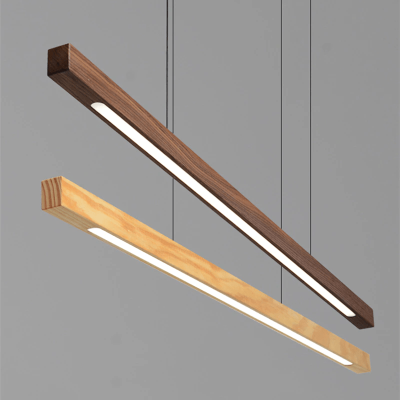 Luminaire Suspendu en Bois LED | Éclairage Élégant et Hauteur Réglable