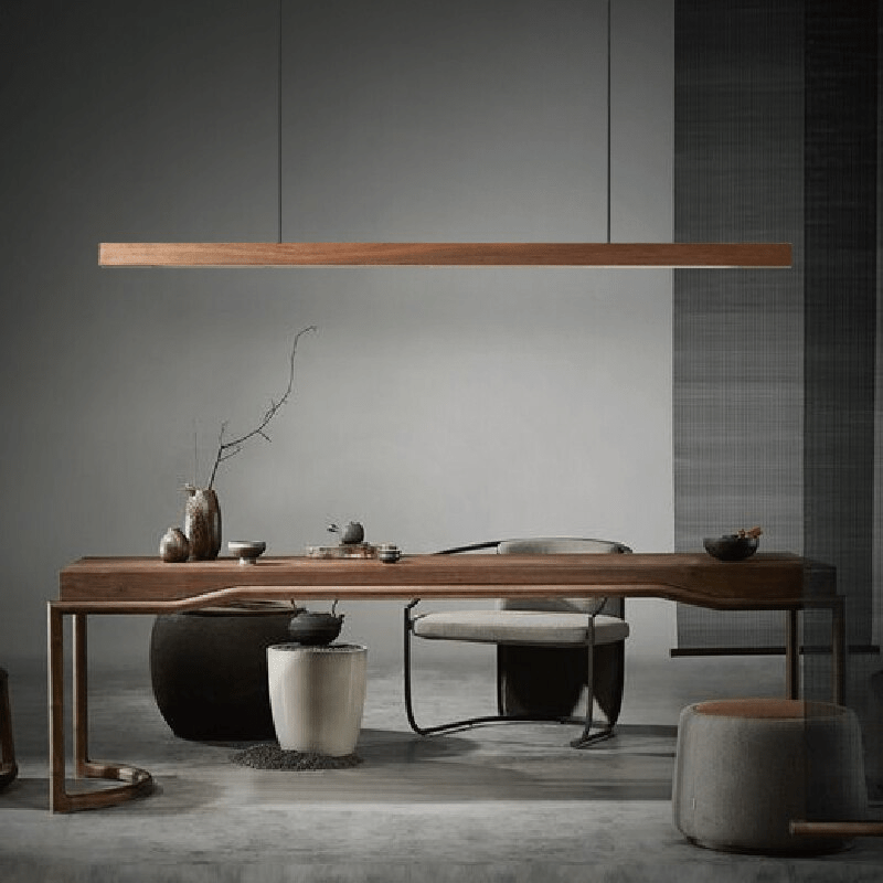 Luminaire Suspendu en Bois LED | Éclairage Élégant et Hauteur Réglable