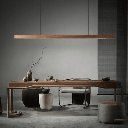 Luminaire Suspendu en Bois LED | Éclairage Élégant et Hauteur Réglable