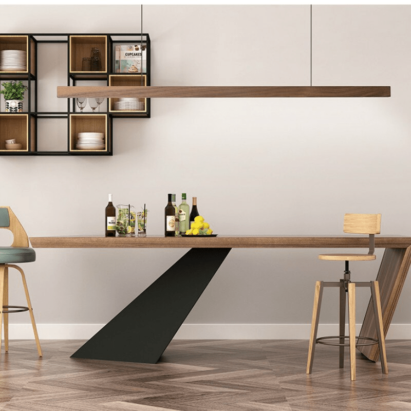 Luminaire Suspendu en Bois LED | Éclairage Élégant et Hauteur Réglable