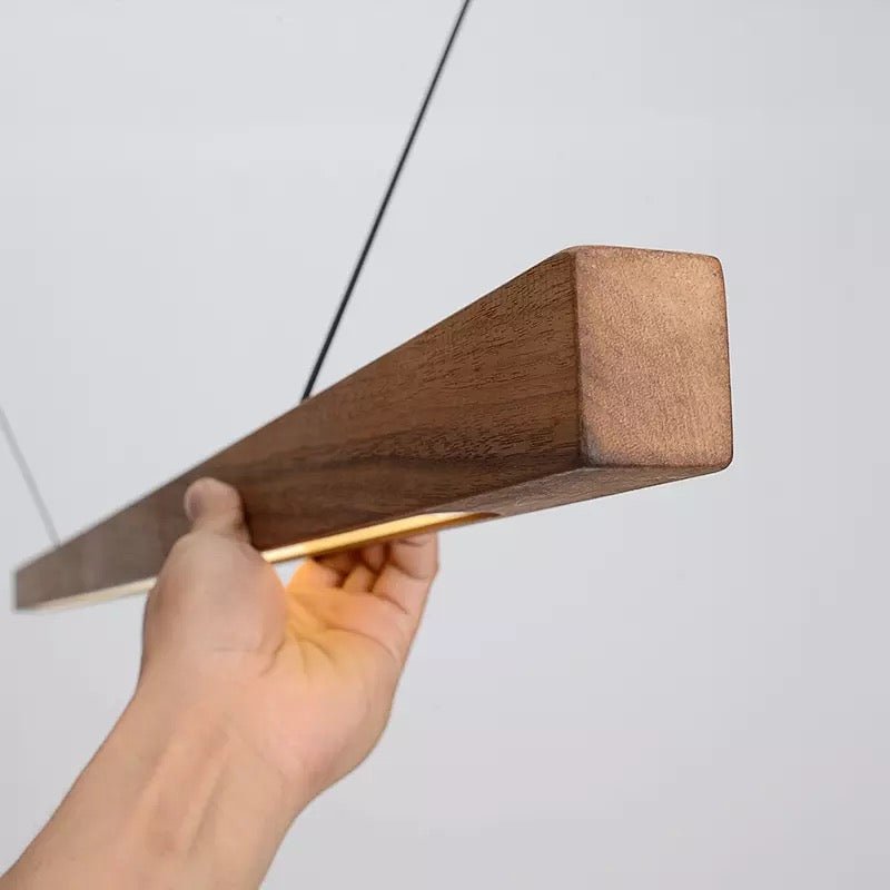 Luminaire Suspendu en Bois LED | Éclairage Élégant et Hauteur Réglable