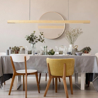 Luminaire Suspendu en Bois LED | Éclairage Élégant et Hauteur Réglable