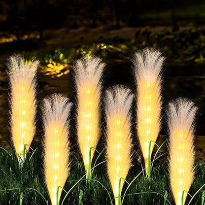 Lampe Solaire de Jardin en Roseaux | Éclairage Automatique et Écologique