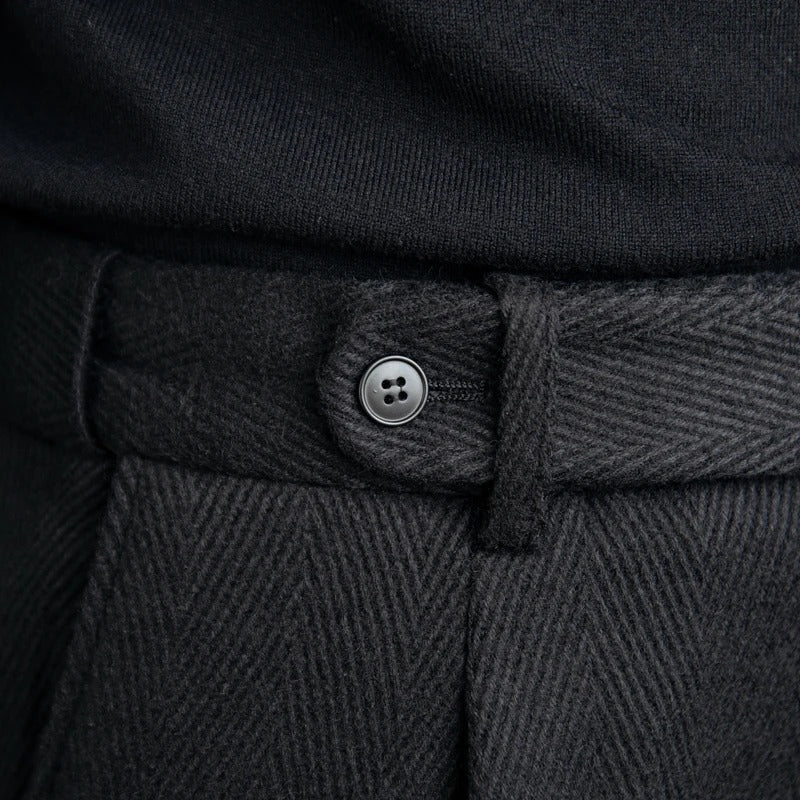 Pantalon en Laine Mérinos Noir | Élégance et Confort Luxueux