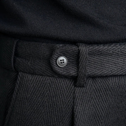 Pantalon en Laine Mérinos Noir | Élégance et Confort Luxueux