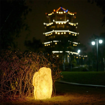 Lumières Solaire de Jardin en Pierre | Éclairage Durable pour Chemins et Jardins