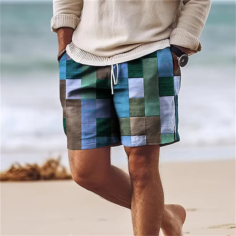 Shorts de Sport Rétro à Imprimé Hawaïen | Confort et Style Tropical pour l'Été