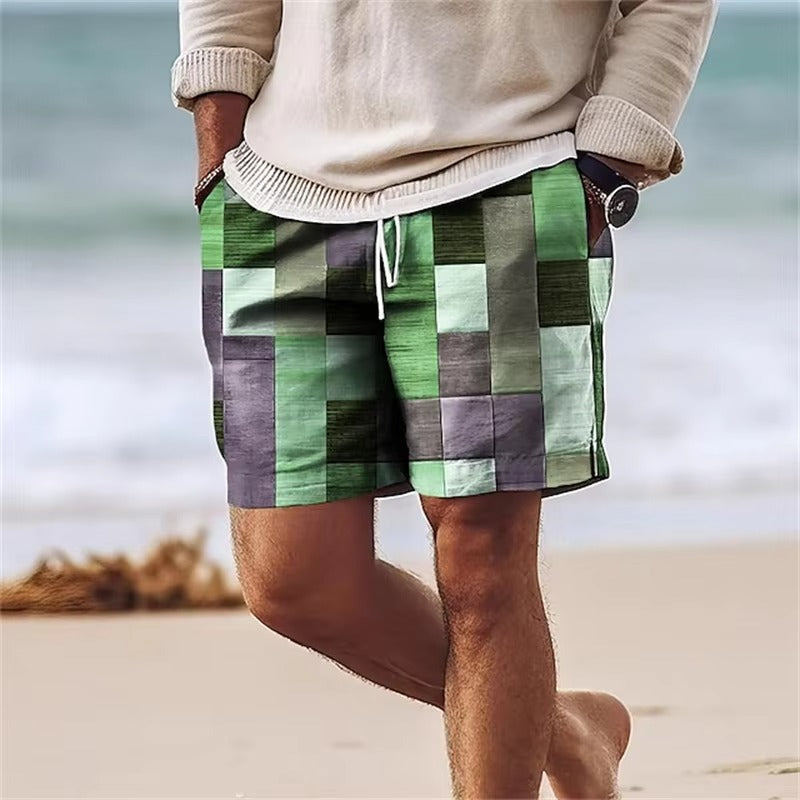 Shorts de Sport Rétro à Imprimé Hawaïen | Confort et Style Tropical pour l'Été