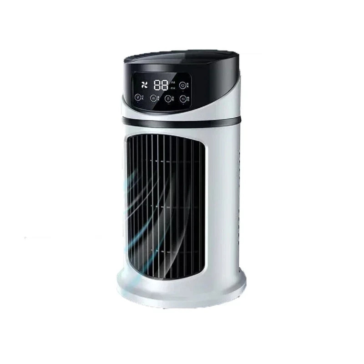 Mini Climatiseur Portable – Ventilateur 3-en-1, Refroidisseur d'Air & Humidificateur avec USB, 6 Vitesses & Lampe de Nuit