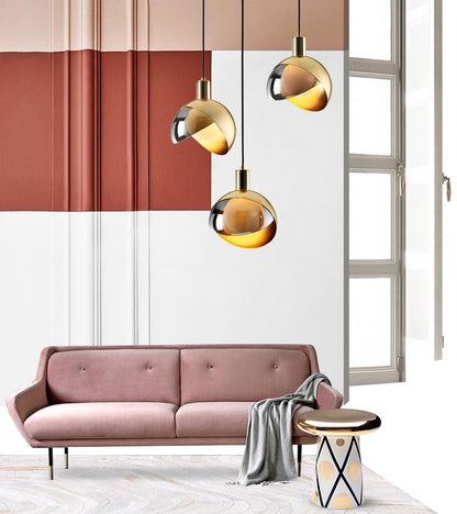 Suspension en Verre Doré Moderne | Design Scandinave Élégant et Réglable