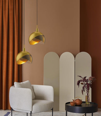 Suspension en Verre Doré Moderne | Design Scandinave Élégant et Réglable