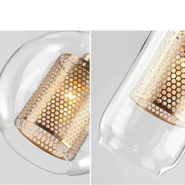 Luminaire Suspendu en Fer et Verre | Élégance Contemporaine pour Votre Espace