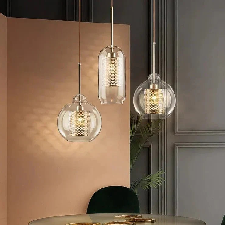 Luminaire Suspendu en Fer et Verre | Élégance Contemporaine pour Votre Espace