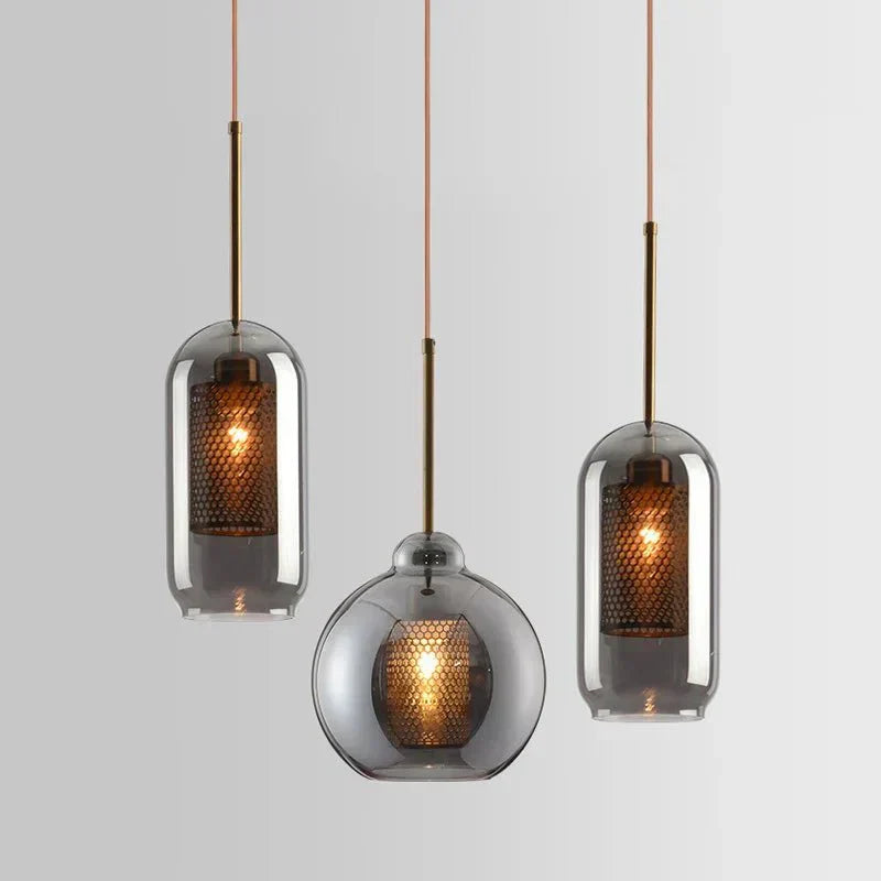 Luminaire Suspendu en Fer et Verre | Élégance Contemporaine pour Votre Espace