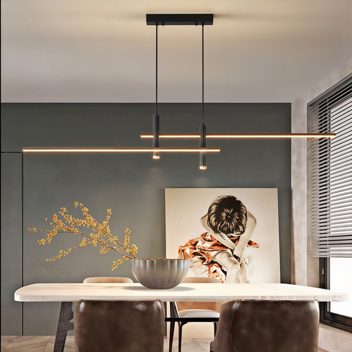 Luminaire Suspendu à LED | Design Moderne et Hauteur Réglable