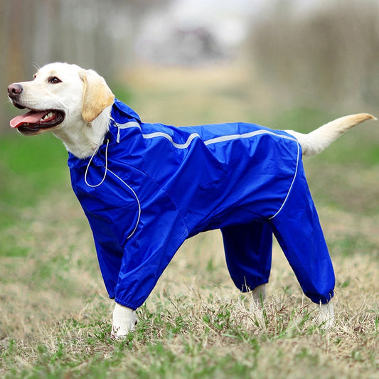 PluiePaw - Manteau Imperméable Réfléchissant pour Chien, Combinaison à Capuche Fermeture Éclair