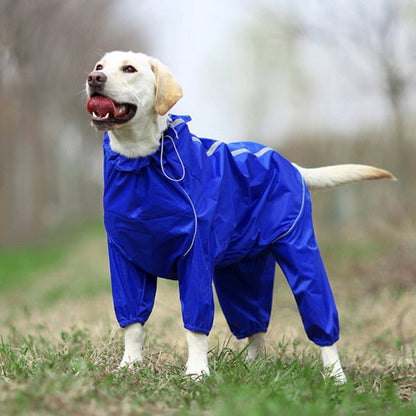 PluiePaw - Manteau Imperméable Réfléchissant pour Chien, Combinaison à Capuche Fermeture Éclair