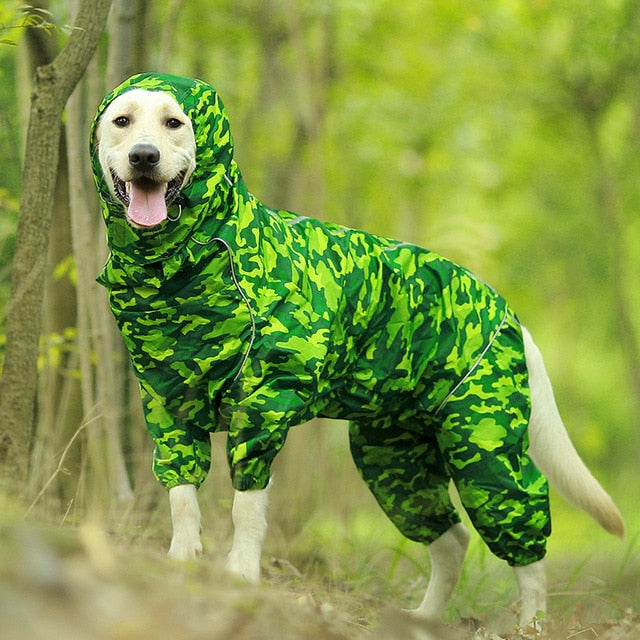 PluiePaw - Manteau Imperméable Réfléchissant pour Chien, Combinaison à Capuche Fermeture Éclair