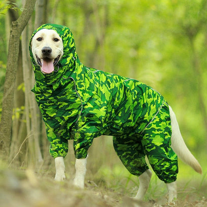 PluiePaw - Manteau Imperméable Réfléchissant pour Chien, Combinaison à Capuche Fermeture Éclair
