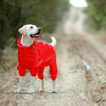 PluiePaw - Manteau Imperméable Réfléchissant pour Chien, Combinaison à Capuche Fermeture Éclair