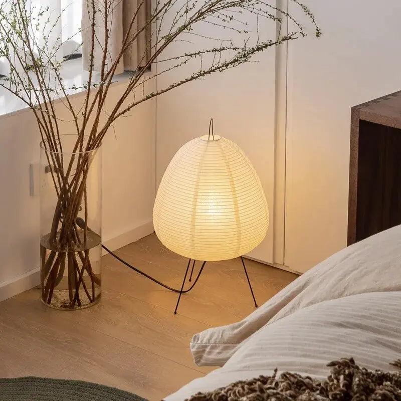 Lampe Trépied Japonaise | Éclairage LED Doux et Élégant